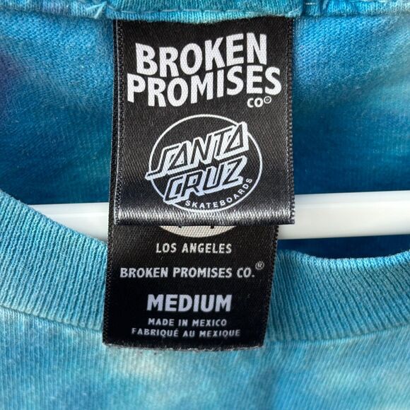 Broken Promises Santa Cruz Cobra Snake Tie Dye T-Shirt Medium Blue Graphic Tee - Picture 5 of 7